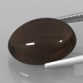 Quartz fumé marron naturelle coupe ovale, 6,71 ct, transparent