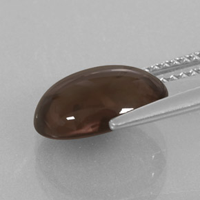 Quartz fumé marron naturelle coupe ovale, 3,06 ct, transparent
