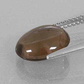 Quartz fumé marron naturelle coupe ovale, 3,11 ct, transparent