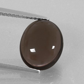 Quartz fumé marron naturelle coupe ovale, 2,88 ct, transparent