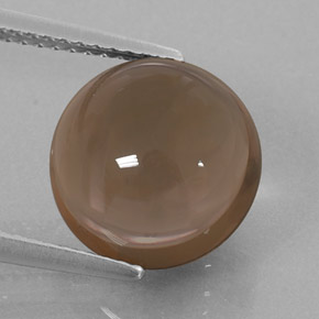 Quartz fumé marron naturelle coupe roude, 5,69 ct, transparent