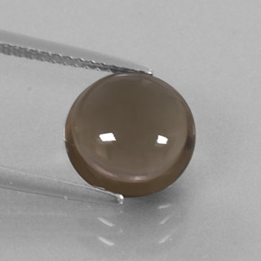Quartz fumé marron naturelle coupe roude, 3,48 ct, transparent