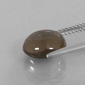 Quartz fumé marron naturelle coupe roude, 3,48 ct, transparent