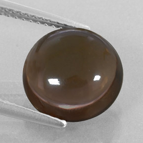 Quartz fumé marron naturelle coupe roude, 4,68 ct, transparent