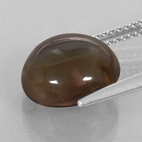 Quartz fumé marron naturelle coupe roude, 4,68 ct, transparent