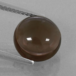 Quartz fumé marron naturelle coupe roude, 3,38 ct, transparent
