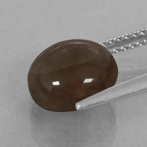 Quartz fumé marron naturelle coupe roude, 3,38 ct, transparent