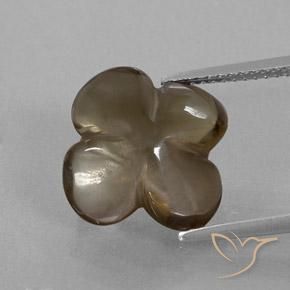 6.24ct Naturel Marron ambré Quartz fumé, Taille Fleur, Transparent / Translucide