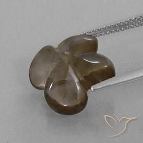 Quartz fumé Marron ambré naturelle Taille Fleur, 6.24 ct, Transparent / Translucide