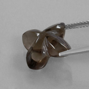 Quartz fumé marron naturelle transparent, 6,20 ct, transparent / translucide