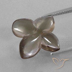 6.82ct Naturel Marron très clair Quartz fumé, Taille Fleur, Transparent / Translucide