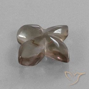 Quartz fumé Marron très clair naturelle Taille Fleur, 6.82 ct, Transparent / Translucide