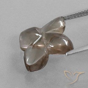 Quartz fumé Marron très clair naturelle Taille Fleur, 6.82 ct, Transparent / Translucide
