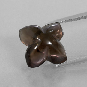 Quartz fumé marron naturelle transparent, 6,63 ct, transparent / translucide