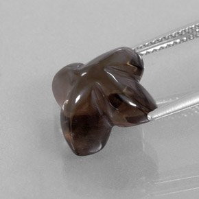 Quartz fumé marron naturelle transparent, 6,63 ct, transparent / translucide