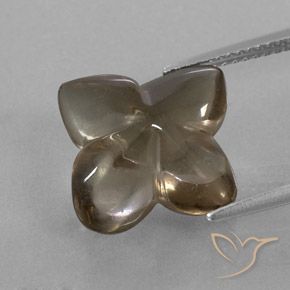 7.84ct Naturel Brun moyen Quartz fumé, Taille Fleur, Transparent / Translucide