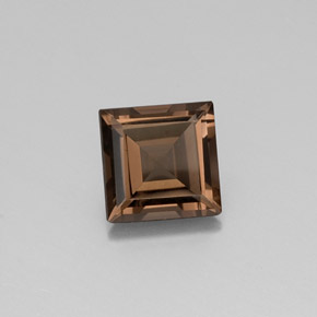 Quartz fumé marron naturelle carré, 3,84 ct, VVS-VS