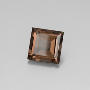 Quartz fumé marron naturelle carré, 3,84 ct, VVS-VS