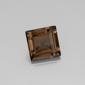 Quartz fumé marron naturelle carré, 4,03 ct, VVS-VS