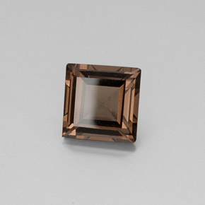 Quartz fumé marron naturelle carré, 4,03 ct, VVS-VS