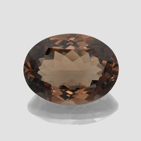 Quartz fumé marron naturelle coupe ovale, 16,30 ct, VS