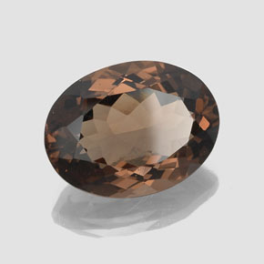 Quartz fumé marron naturelle coupe ovale, 16,30 ct, VS