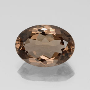 Quartz fumé marron naturelle coupe ovale, 11,53 ct, VS