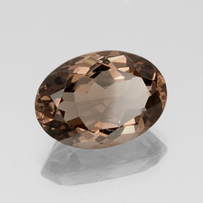 Quartz fumé marron naturelle coupe ovale, 11,53 ct, VS