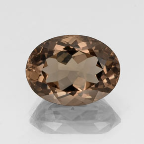 Quartz fumé marron naturelle coupe ovale, 9,66 ct, VVS-VS