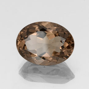 Quartz fumé marron naturelle coupe ovale, 9,66 ct, VVS-VS