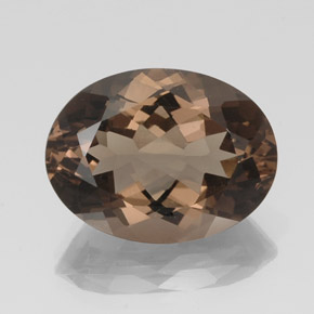 Quartz fumé marron naturelle coupe ovale, 16,30 ct, VS