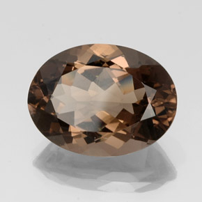 Quartz fumé marron naturelle coupe ovale, 16,30 ct, VS