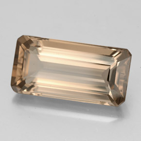 Quartz fumé marron naturelle taille émeraude, 6,26 ct, VS