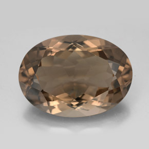Quartz fumé marron naturelle coupe ovale, 11,40 ct, VS
