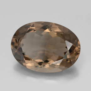 Quartz fumé marron naturelle coupe ovale, 11,40 ct, VS