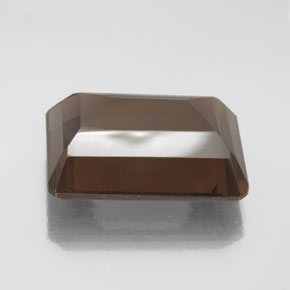 Quartz fumé marron naturelle taille émeraude, 13,71 ct, VS