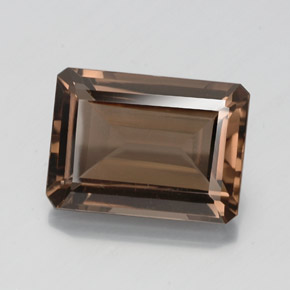 Quartz fumé marron naturelle taille émeraude, 11,42 ct, VVS-VS