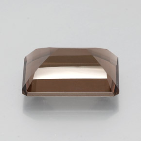 Quartz fumé marron naturelle taille émeraude, 11,42 ct, VVS-VS
