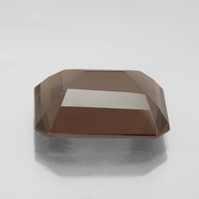 Quartz fumé marron naturelle taille émeraude, 12,60 ct, VS