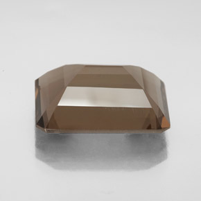 Quartz fumé marron naturelle taille émeraude, 12,75 ct, VS