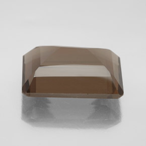 Quartz fumé marron naturelle taille émeraude, 14,61 ct, VS