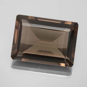 Quartz fumé marron naturelle taille émeraude, 13,80 ct, VVS-VS