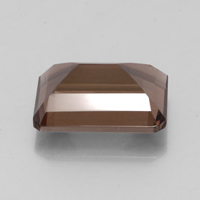 Quartz fumé marron naturelle taille émeraude, 14,65 ct, VS