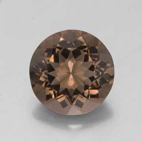 Quartz fumé marron naturelle coupe roude, 12,97 ct, VS