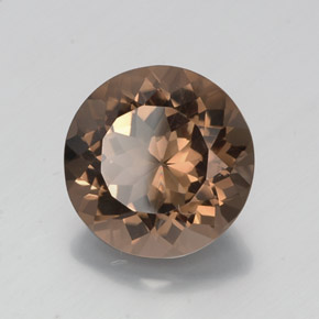 Quartz fumé marron naturelle coupe roude, 12,97 ct, VS