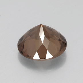 Quartz fumé marron naturelle coupe roude, 12,97 ct, VS