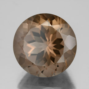 Quartz fumé marron naturelle coupe roude, 8,23 ct, VS