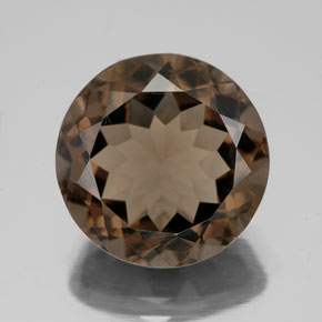Quartz fumé marron naturelle coupe roude, 7,27 ct, VVS-VS