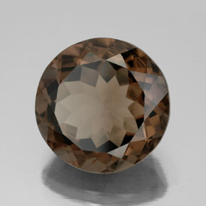 Quartz fumé marron naturelle coupe roude, 7,27 ct, VVS-VS