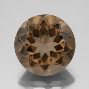 Quartz fumé marron naturelle coupe roude, 7,44 ct, VS